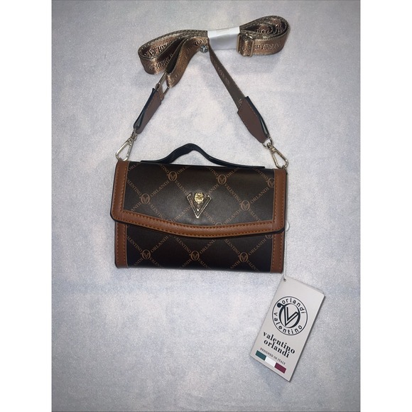 Valentino Orlandi Printed Vegan Leather Crossbody‎ Bag V-3001 NWT $160 MRSP - Picture 1 of 8